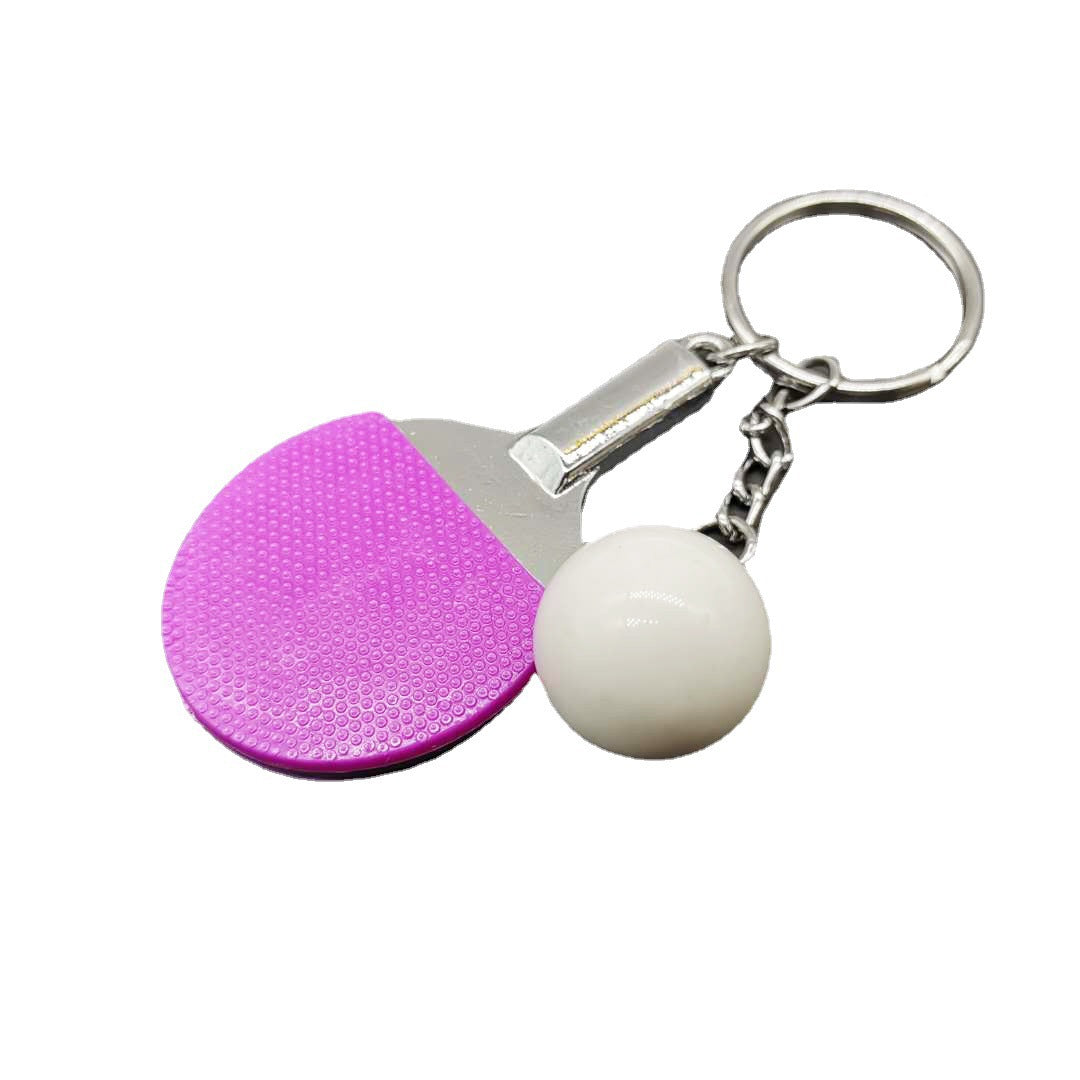 wholesale Metal Mini Real Table Tennis Racket Keychain